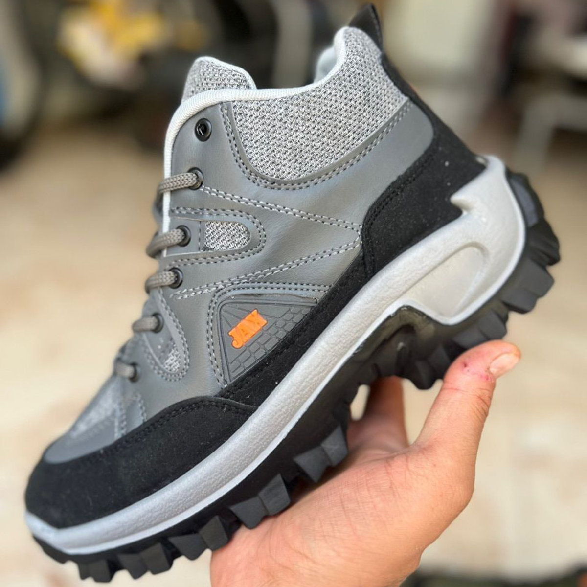 کفش ساقدار مردانه طوسی مدل JAX