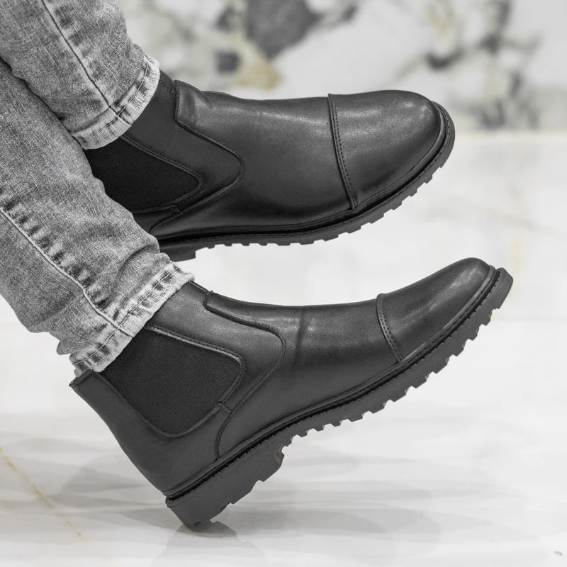 نیم بوت مردانه بغل کش مدل smith-مشکی