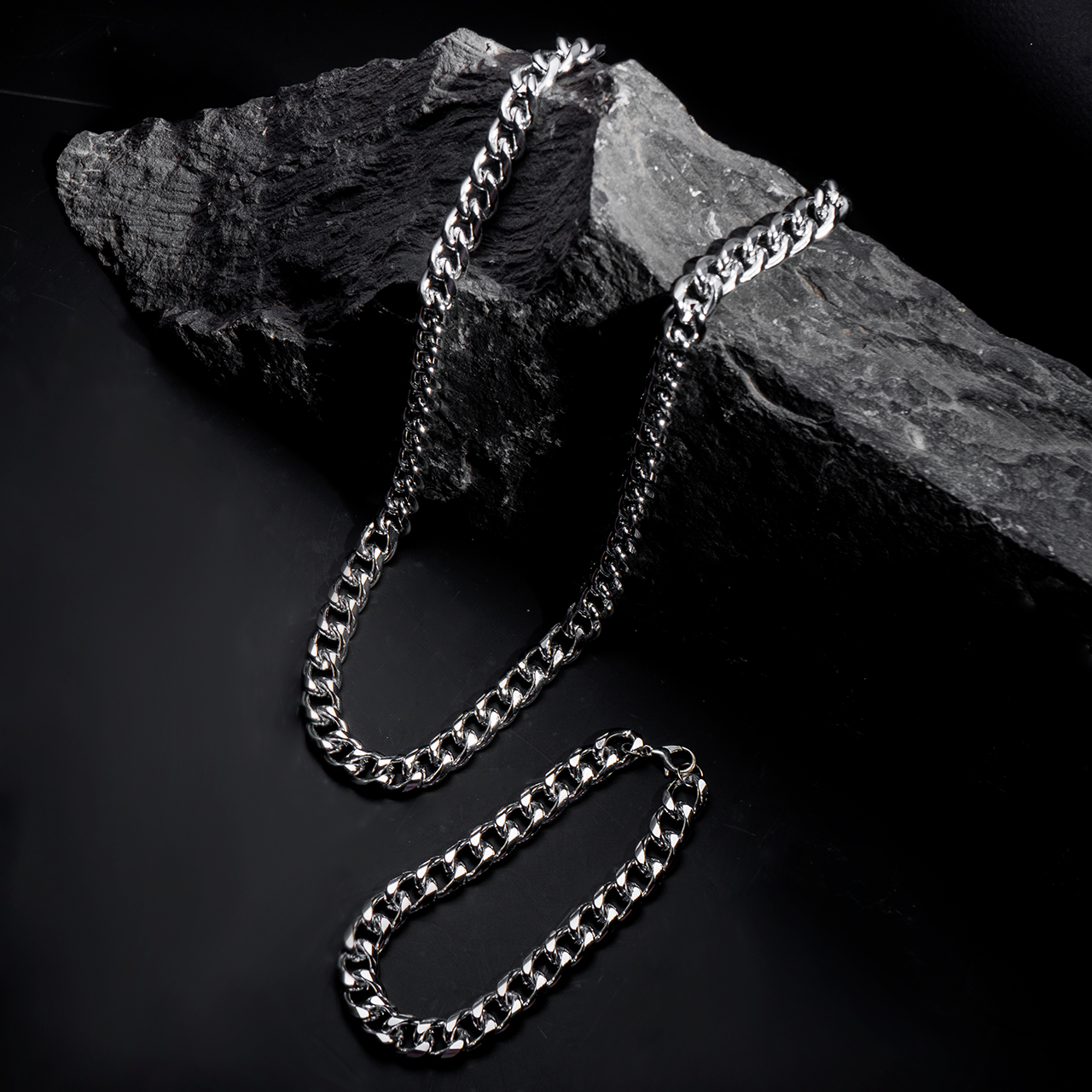 نیم ست Cartier مردانه نقره ای مدل Zoris